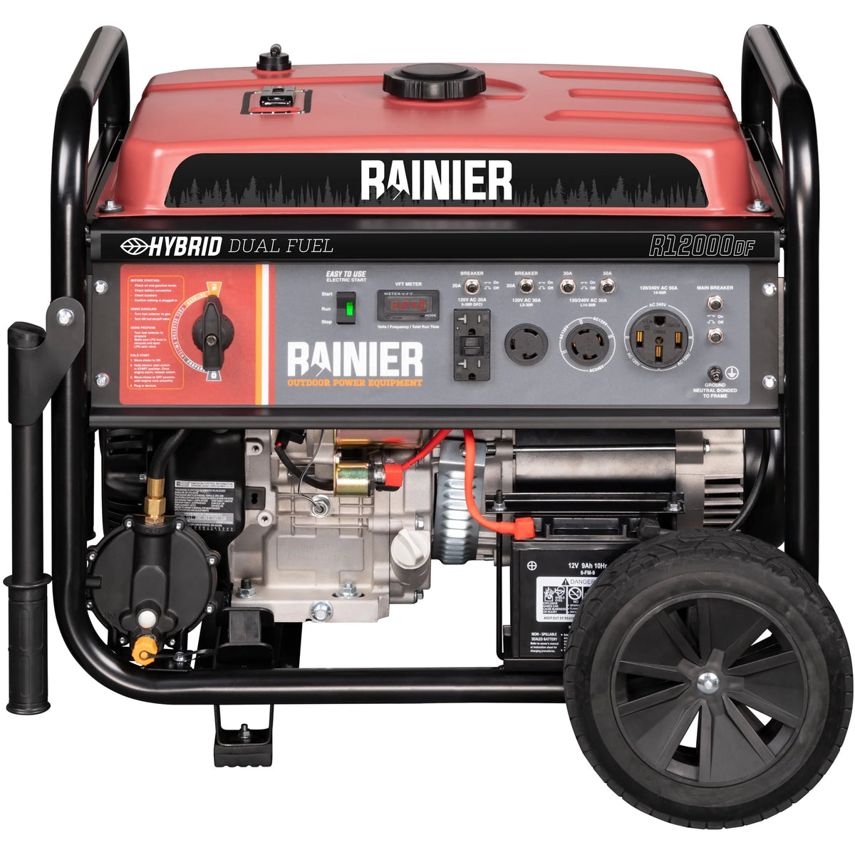 12000 Peak Watt Dual Fuel Portable Generator with Electric Start X103895