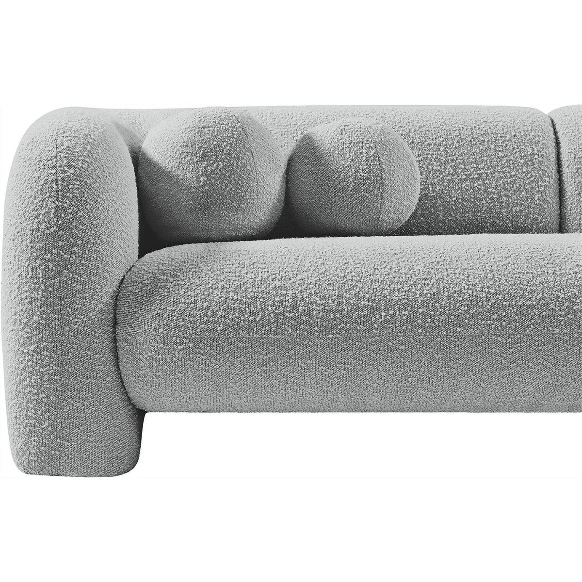 Grey Boucle Fabric Loveseat L80861