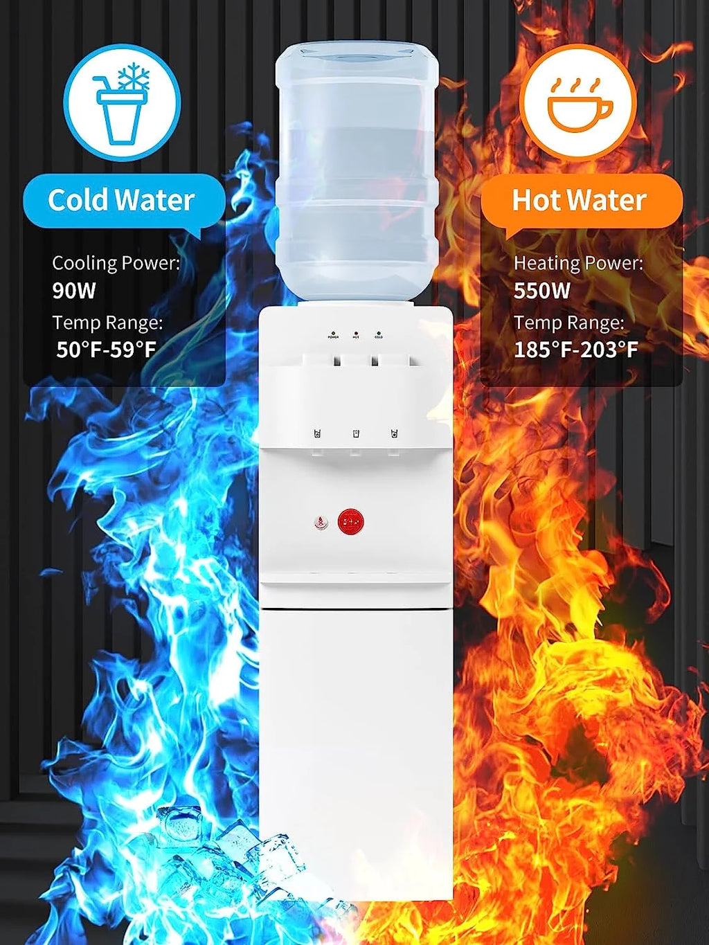 Top Loading Hot & Cold Water Cooler Dispenser White Q562