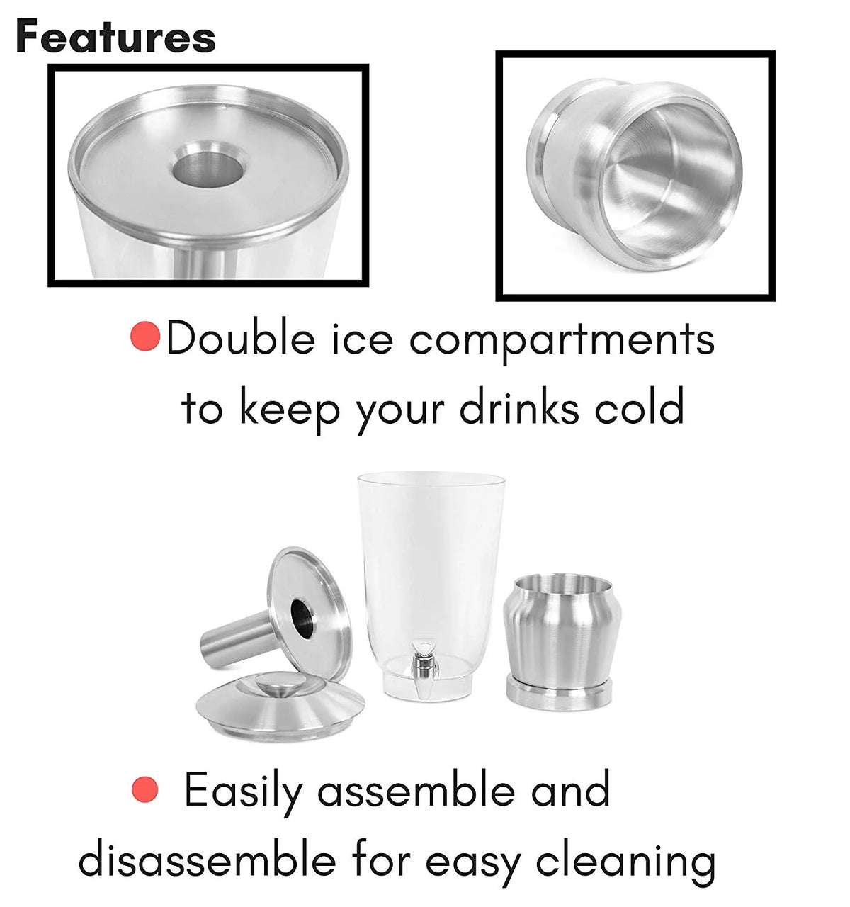 1.5 Gallon Stainless Steel Beverage Dispenser with Ice Container, Stand & Spigot Z509285