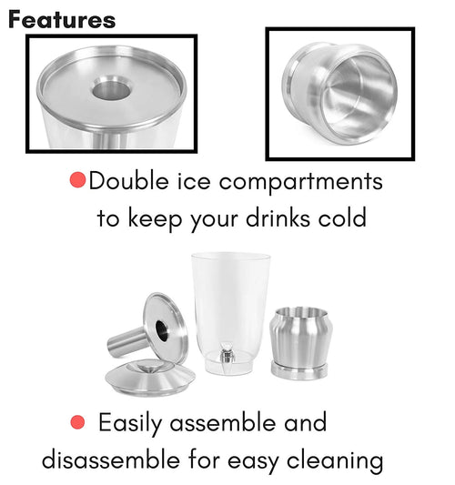 1.5 Gallon Stainless Steel Beverage Dispenser with Ice Container, Stand & Spigot Z509285