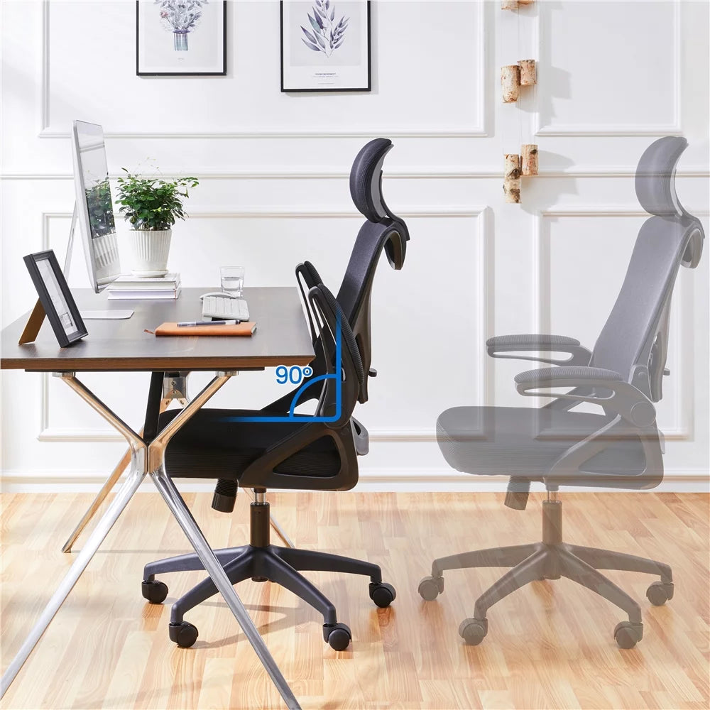 Set of 2 Black High Back Office Chair Q97125