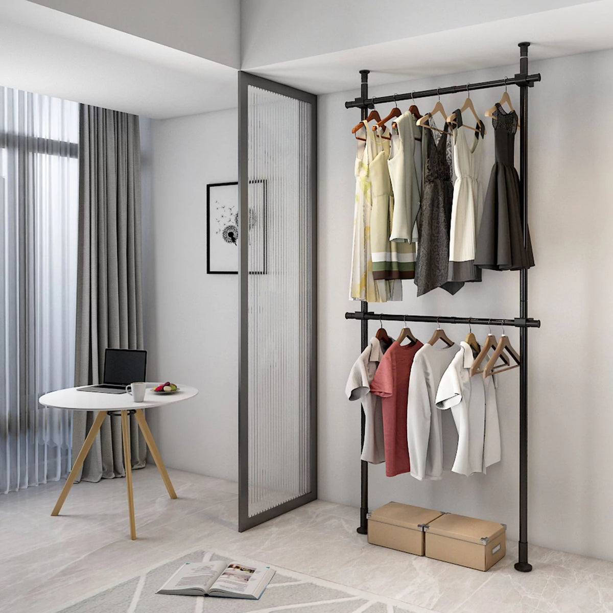 2 Tier Adjustable Clothes Rack J1987