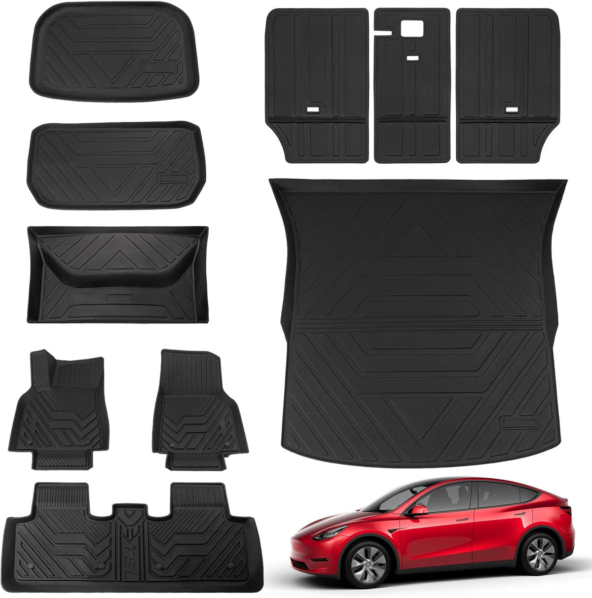 Tesla Model Y Frunk Mat Cargo Liner Floor Mat All Weather 5 Seat Accessories E9759