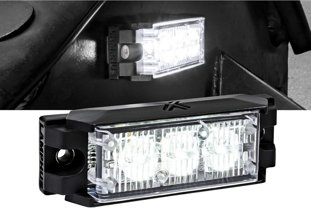 4pc 3.5" 3W Amber LED Flashing Strobe Light Head Surface-Mount R820935