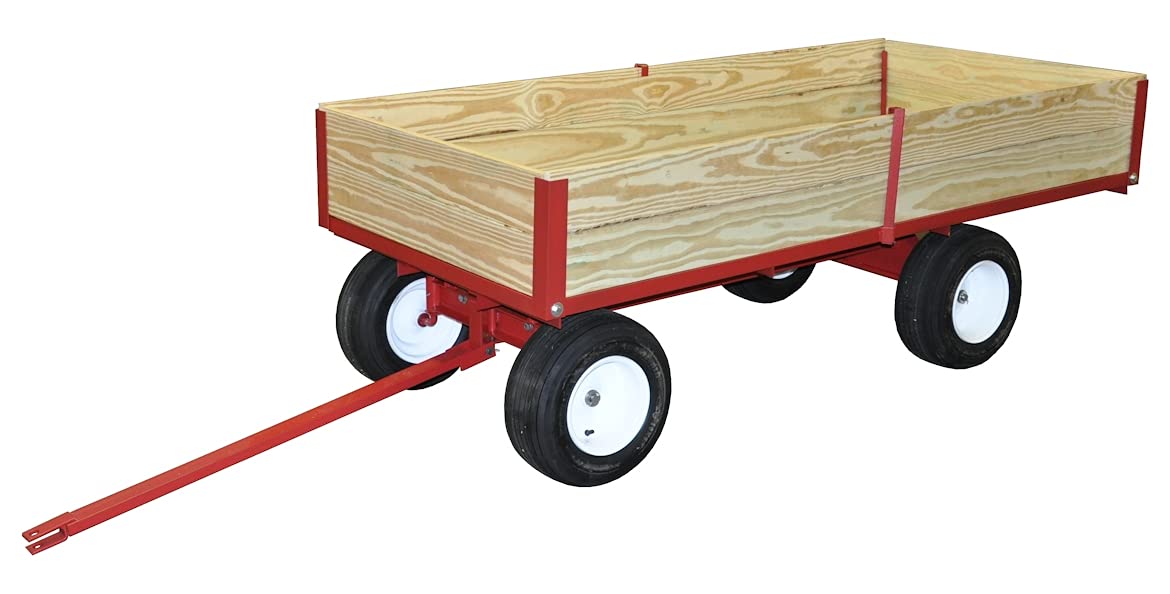 Lawn and Garden Wagon 1 Ton Capacity with Hand-Operated Hydraulic Dump N347