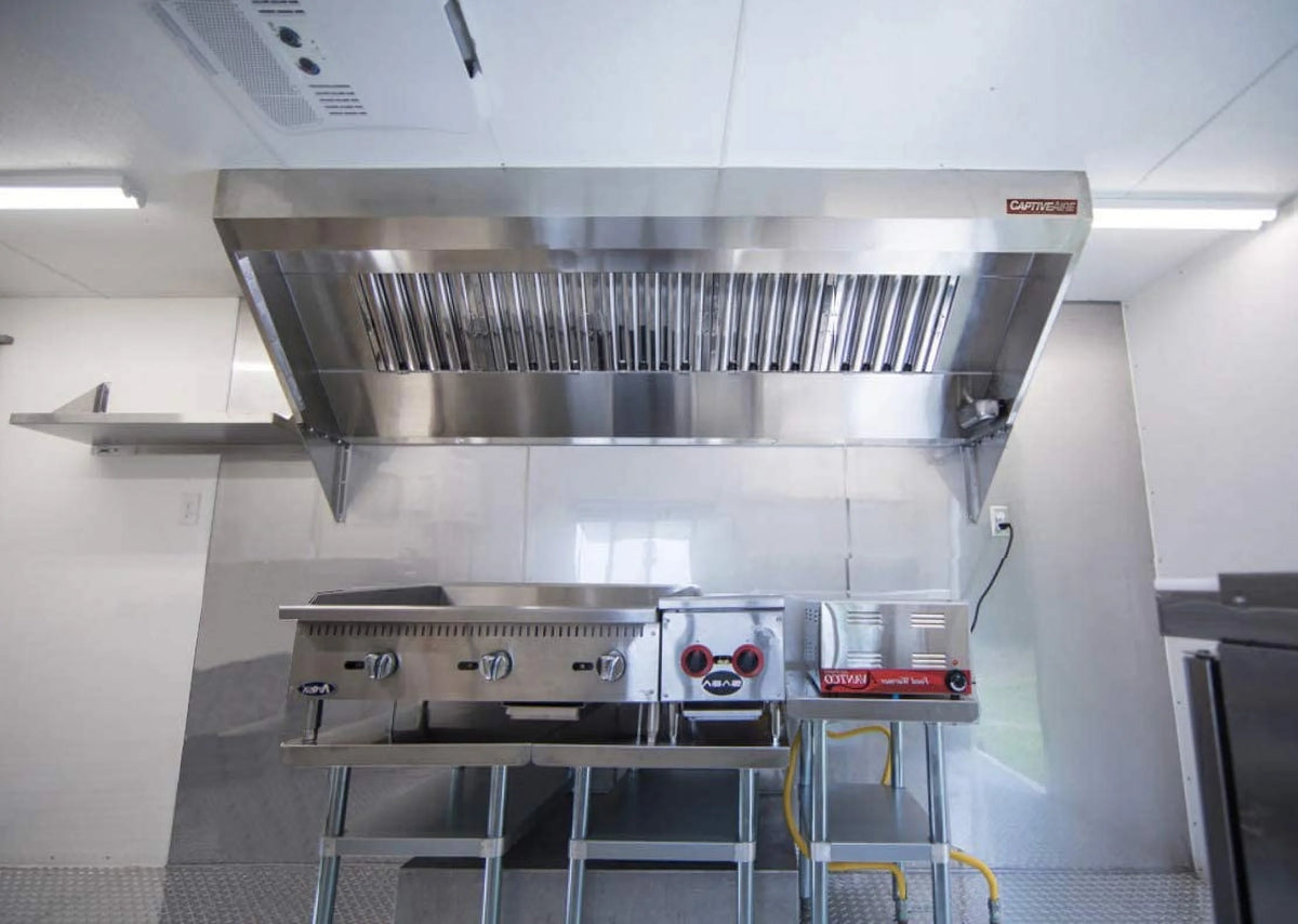 Food Truck Low Profile Exhaust Hood System with Fan and Duct W527