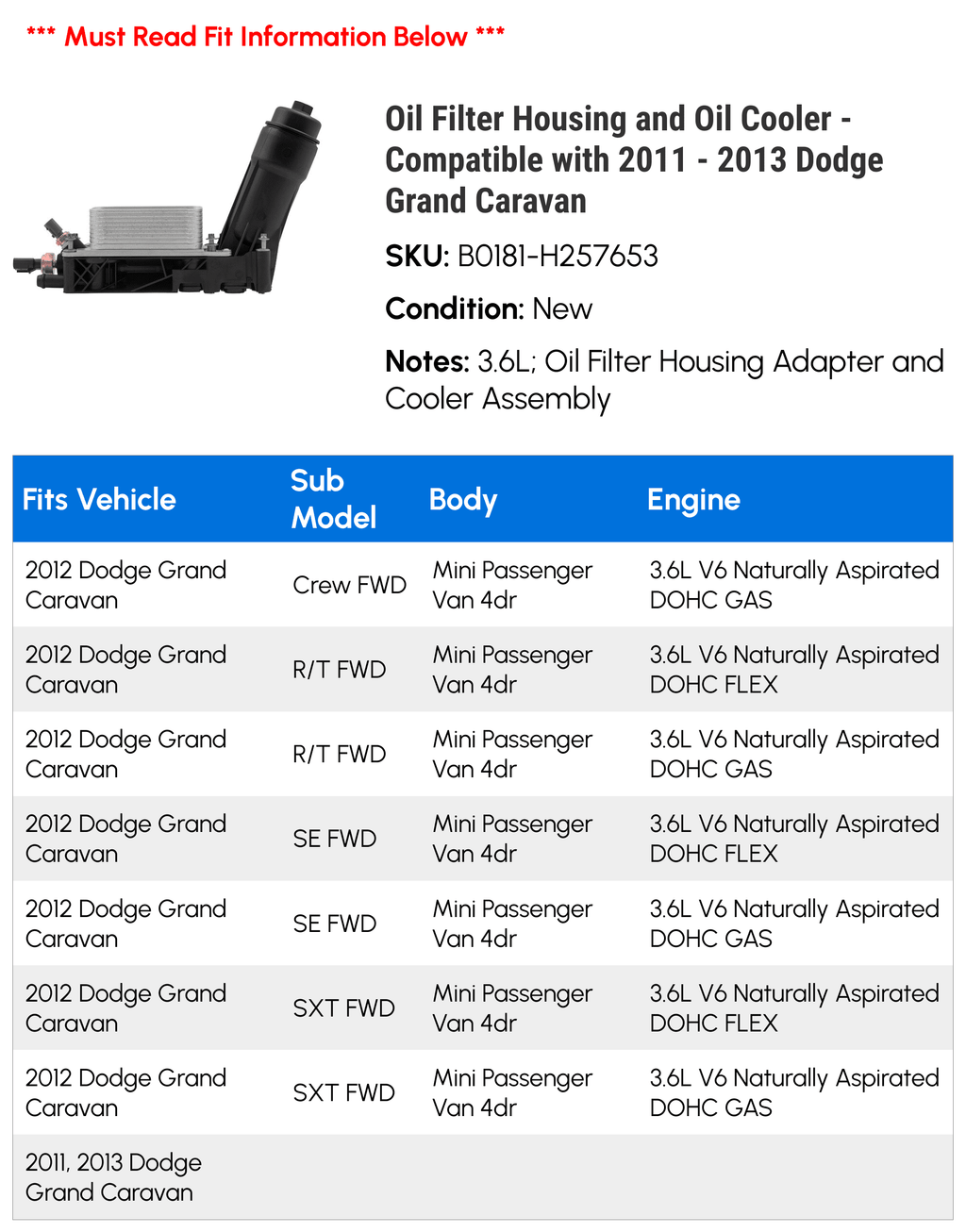 Filter Housing and Cooler R8637