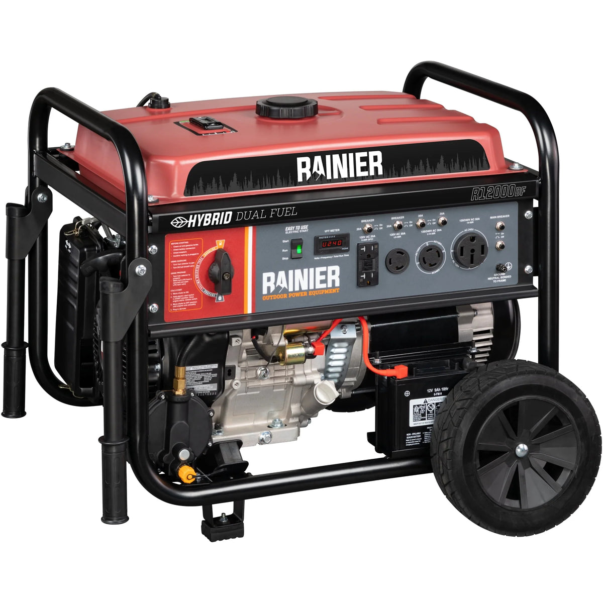 12000 Peak Watt Dual Fuel Portable Generator with Electric Start X103895