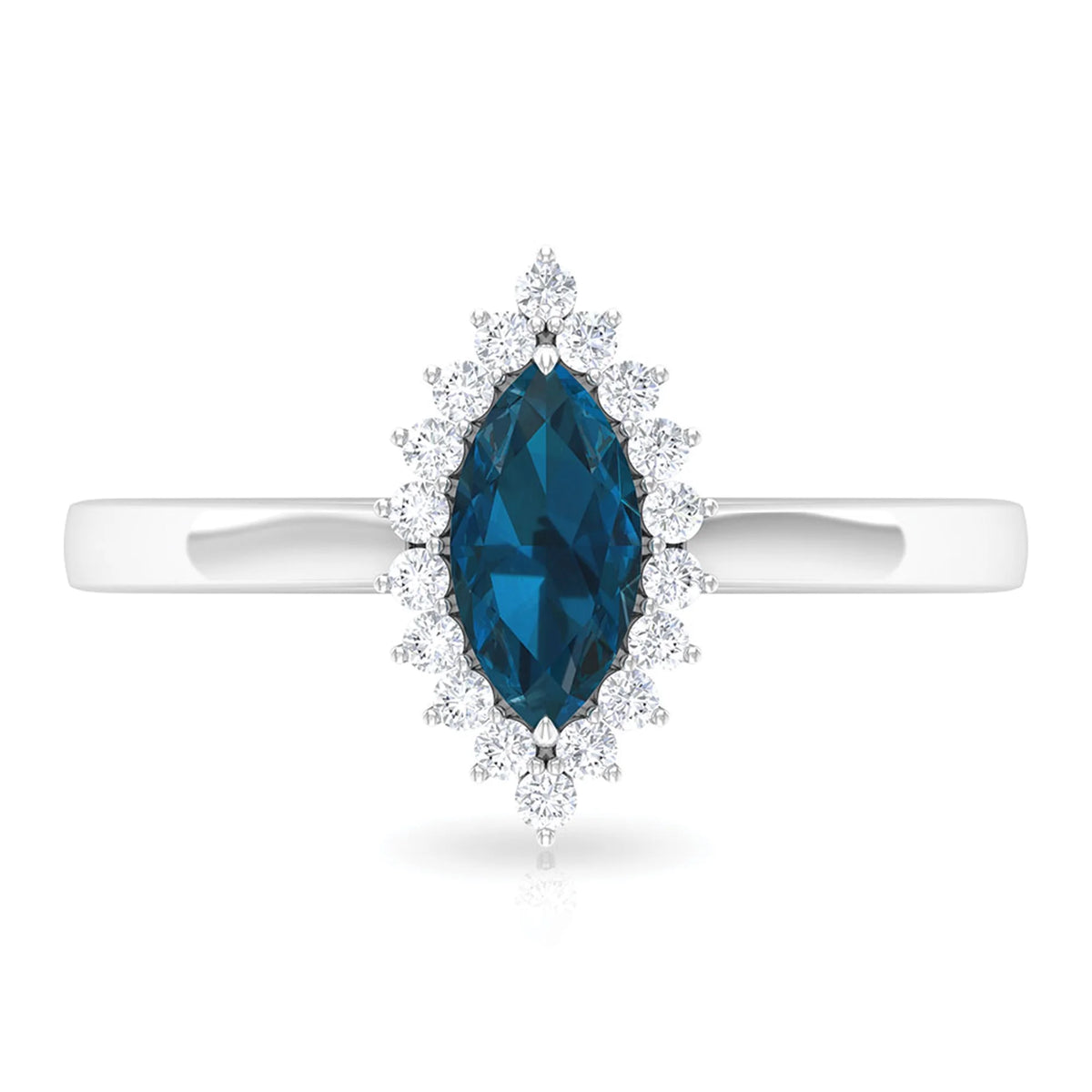 18K White Gold Diamond Halo Engagement Ring C4367
