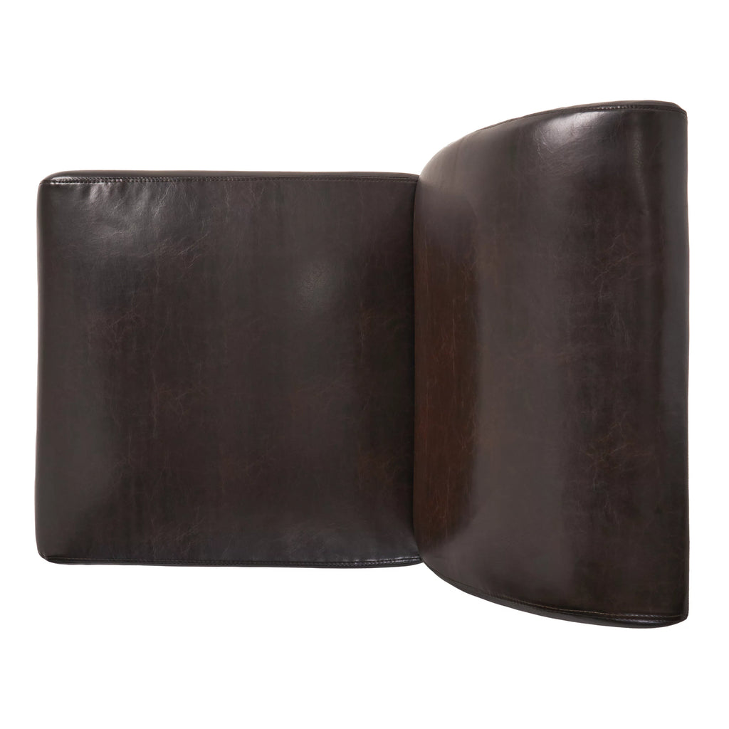 Brown Bonded Leather Slipper Chair Y85971
