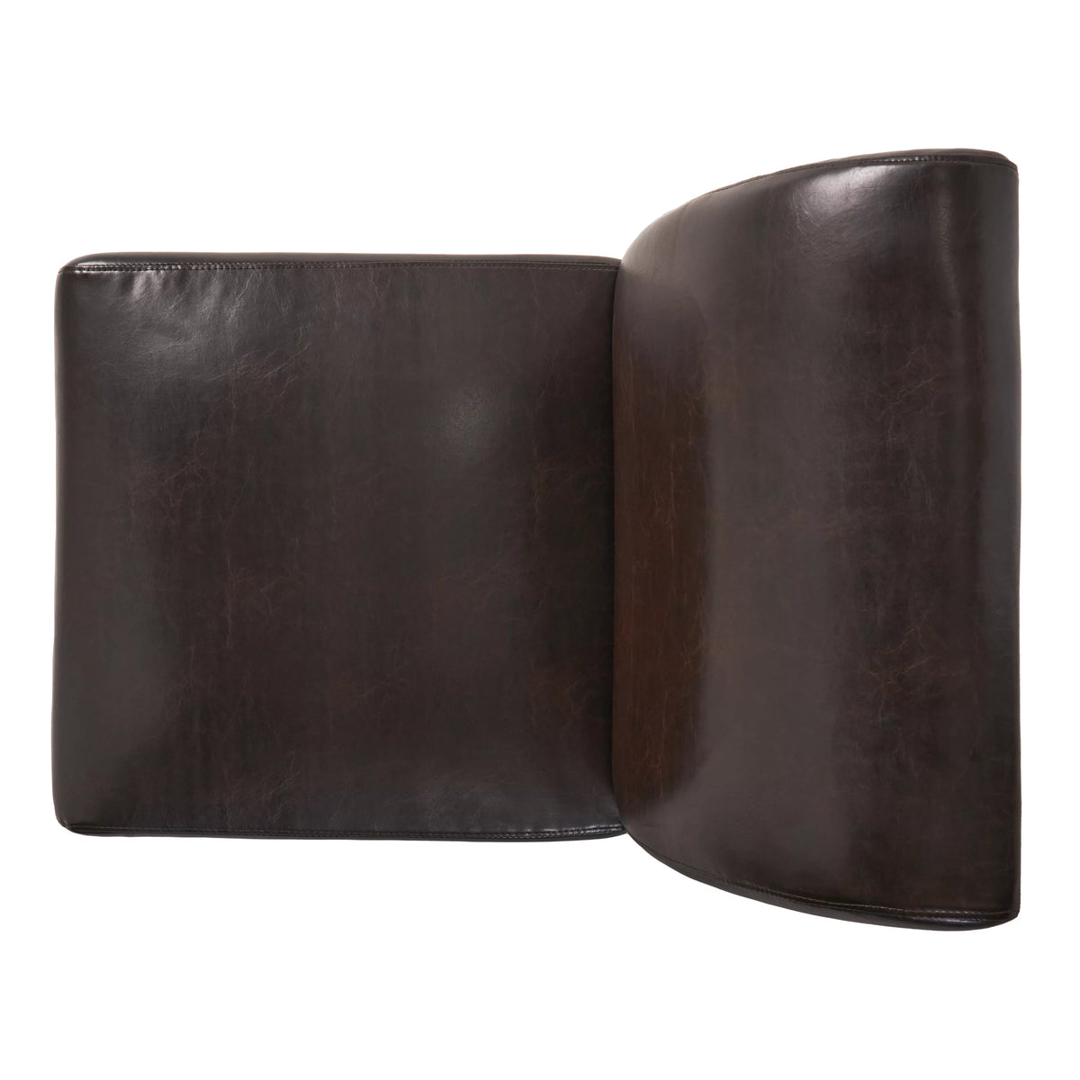 Brown Bonded Leather Slipper Chair Y85971