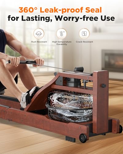 Foldable Water Rowing Machine 400LBS Weight Capacity with Monitor E48118