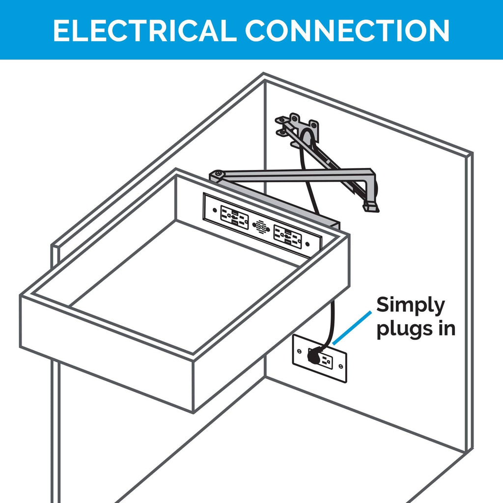Black In-Drawer Outlet with 2 AC Outlets U947