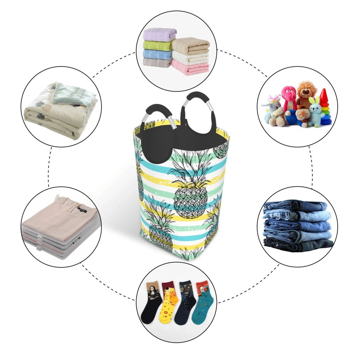 50L Rectangular Waterproof Foldable Laundry Basket B45815