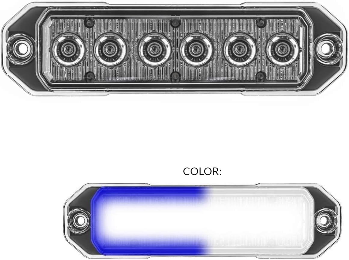 Red/Blue 18W LED Strobe Light, Pack of 2 N5528
