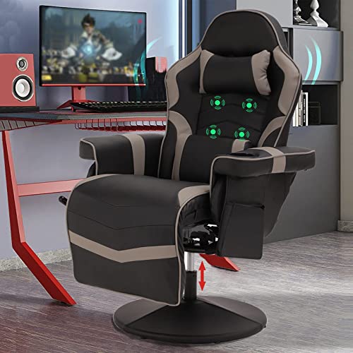 Reclining Gaming Chair with Footrest and Massage K46682