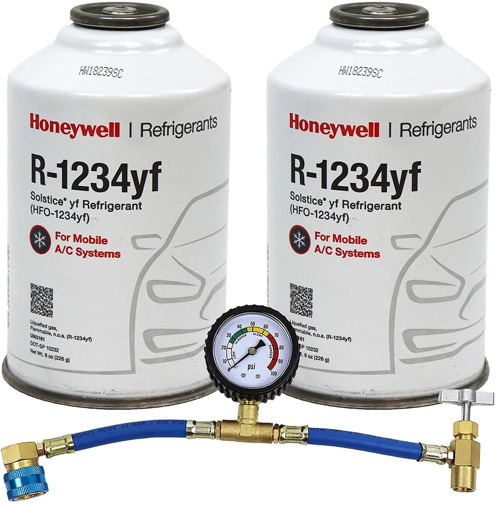 8oz Refrigerant 2 Cans & Brass Can Tap with Gauge N574