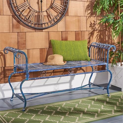 Antique White Outdoor Bench Q165384