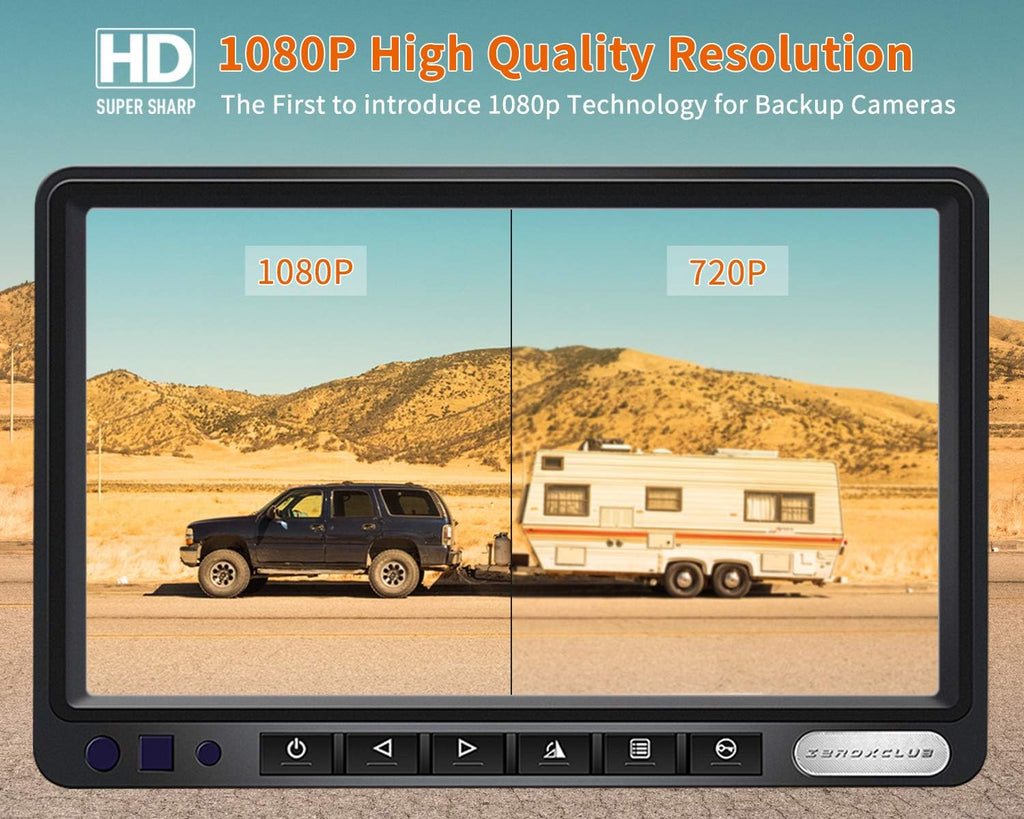 Wired Backup Camera System 1080P 7 Monitor IP69 Waterproof Infrared Night Vision Reverse Camera E562640