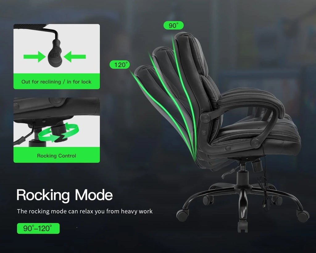 Black Manager's Chair with Lumbar Support & Swivel F11719
