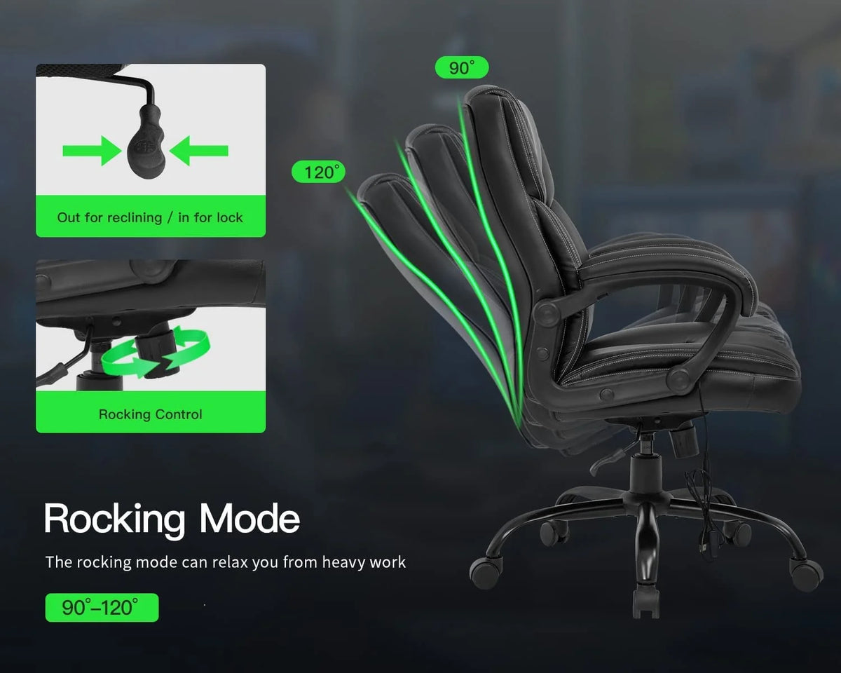 Black Manager's Chair with Lumbar Support & Swivel F11719