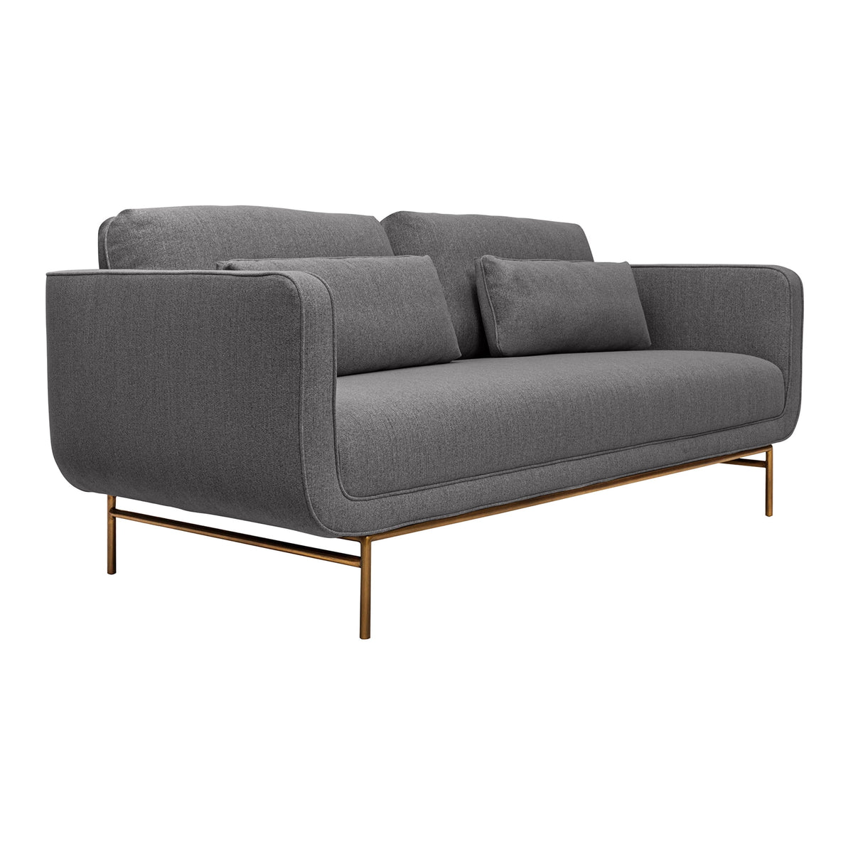 77" Fabric & Metal Sofa in Gray A721