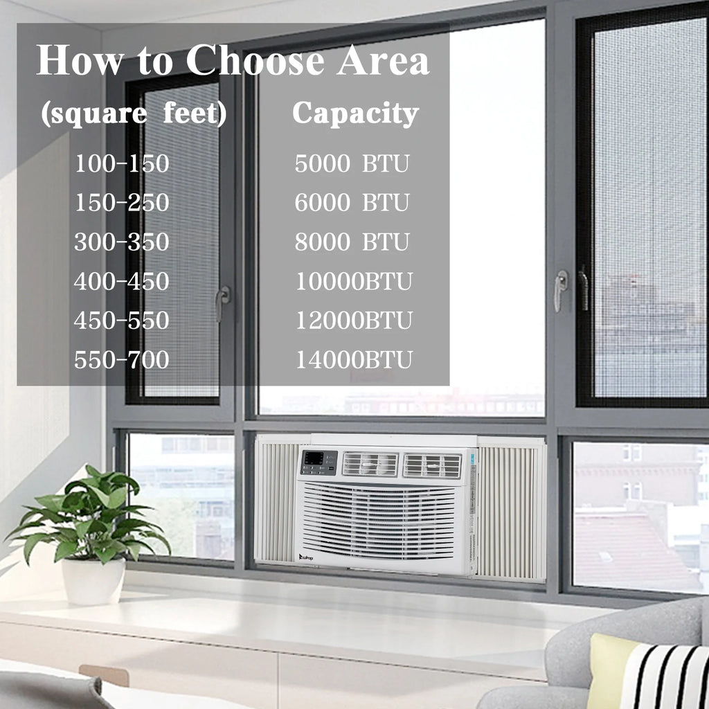 10000BTU Window Air Conditioner with WiFi and Eco Mode, White N1827