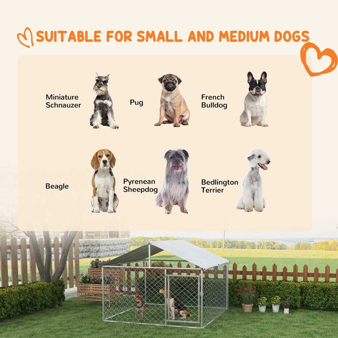 Large Outdoor Dog Kennel with Waterproof UV Resistant Roof S7874