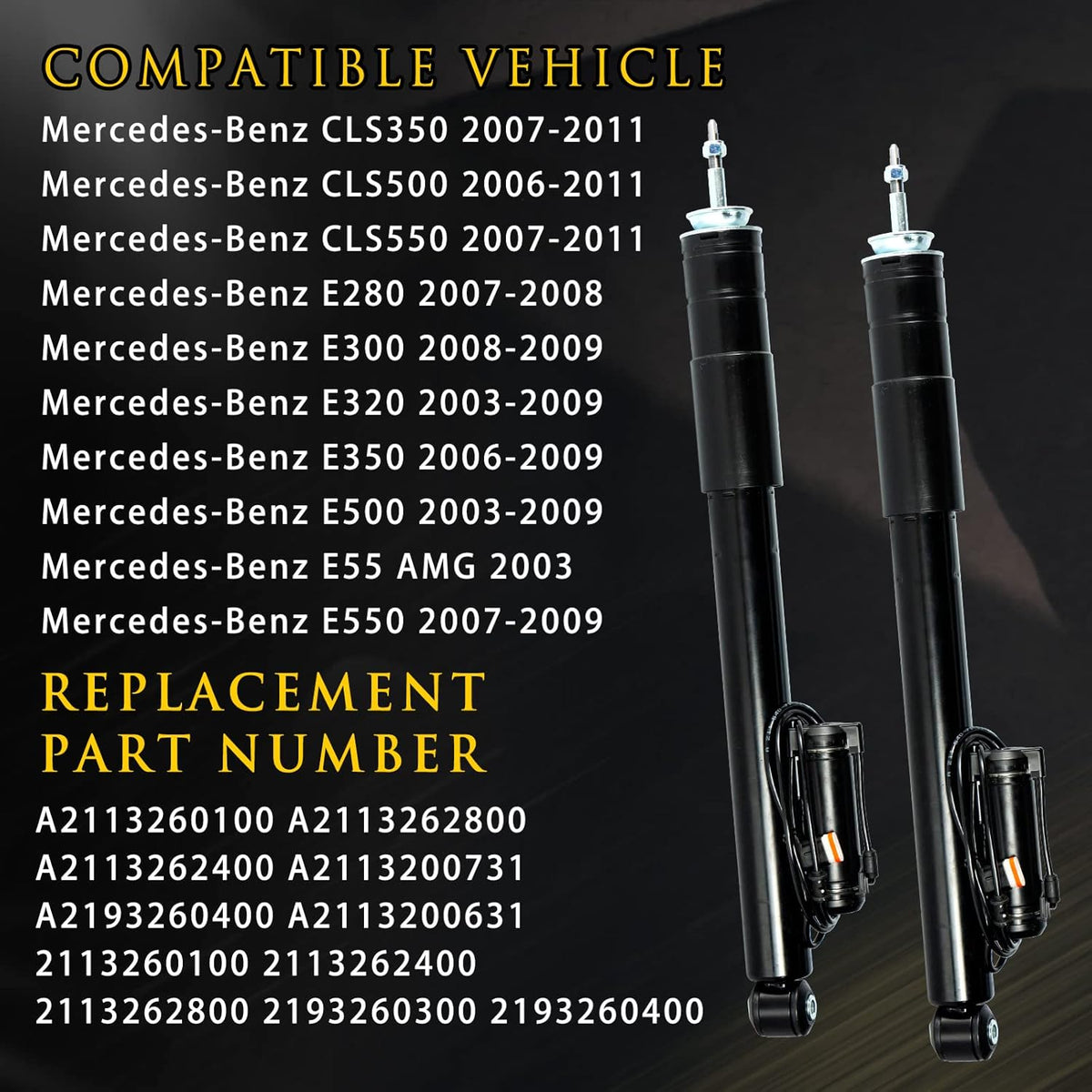 Rear Air Suspension Bare Strut Assembly Shock Absorber with Electronic Control E917