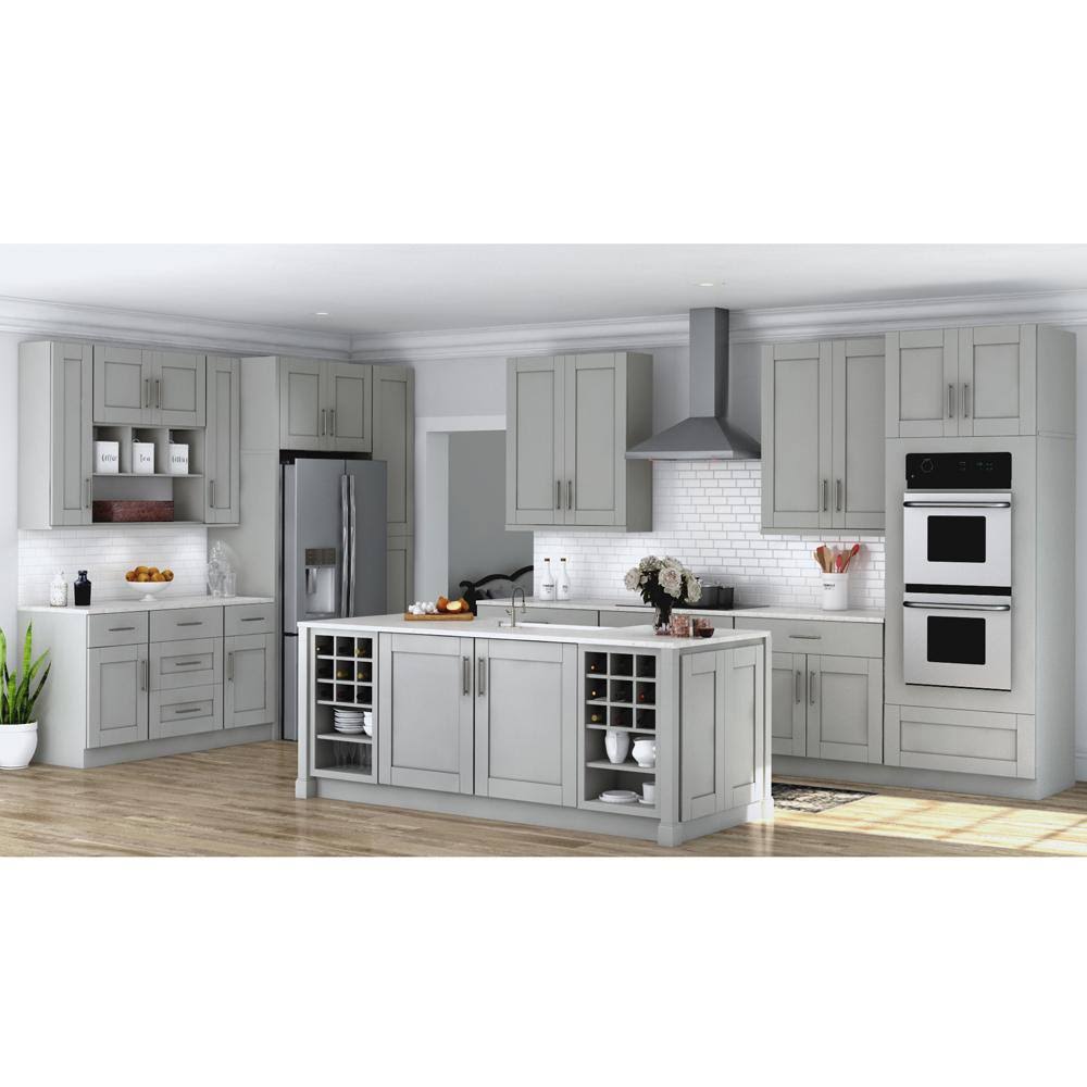 Shaker Assembled Pantry Kitchen Cabinet in Dove Gray N79487