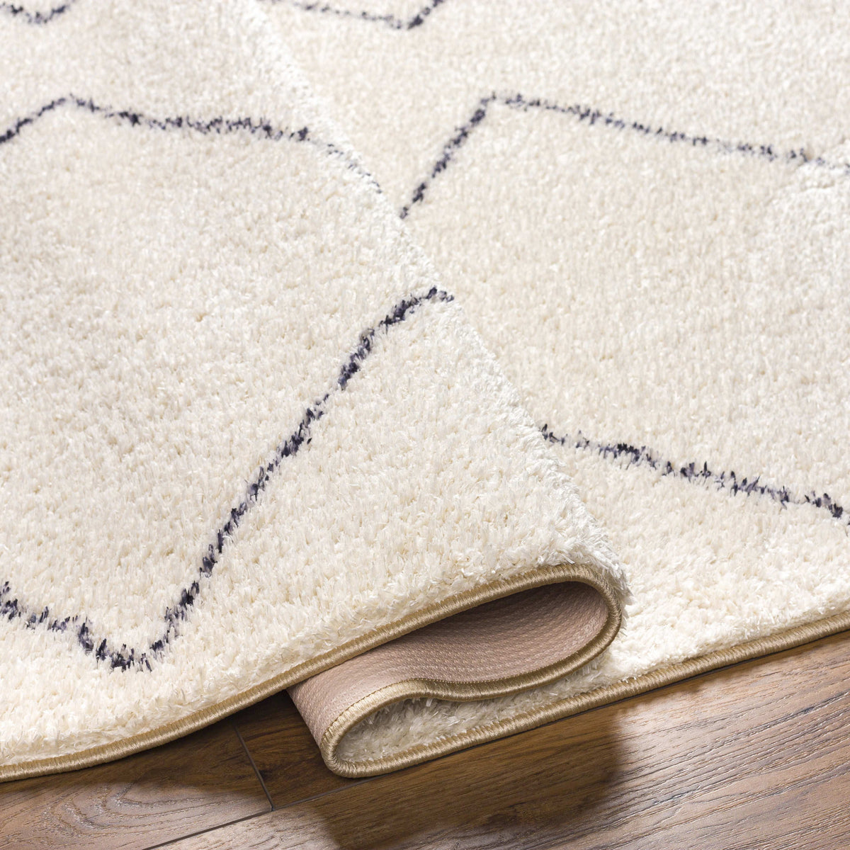 Washable 5x7 Cream Black Area Rug Y229