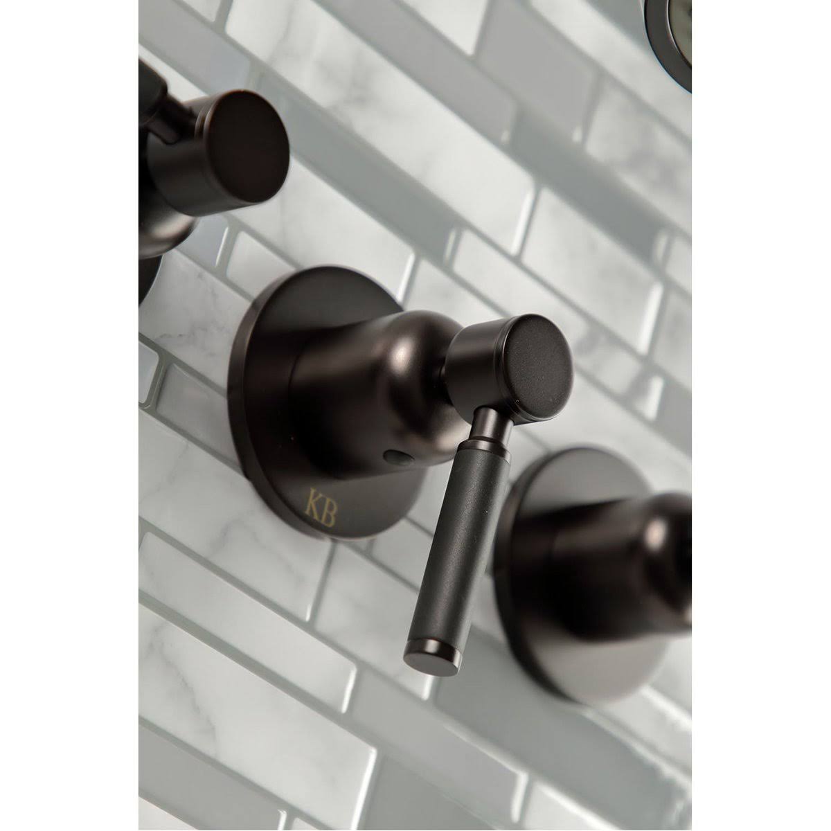 Polished Brass Three-Handle Tub and Shower Faucet I84534