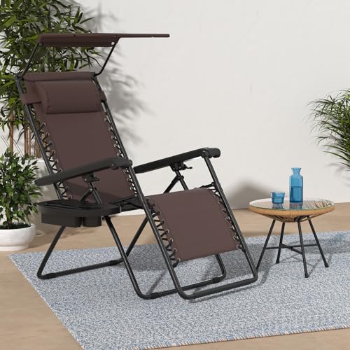 Beige Textilene Mesh Zero Gravity Recliner Chair Q528360