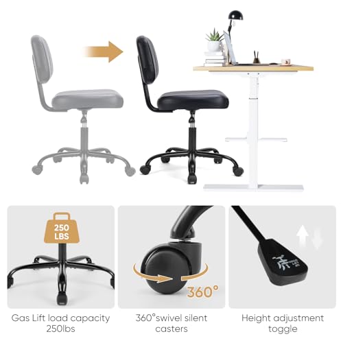Deep Brown Height Adjustable PU Leather Swivel Office Chair I4878