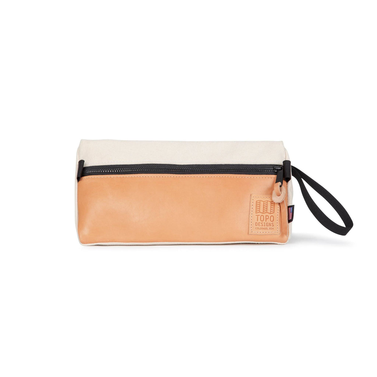 Black Canvas Dopp Kit with Black Leather D450458