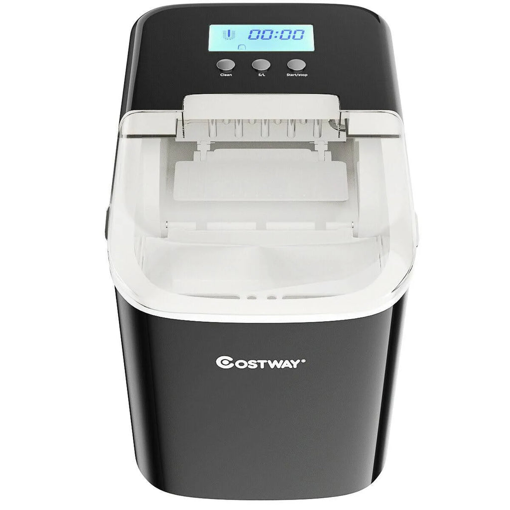 Black Countertop LCD Display Ice Maker with Ice Scoop B3699