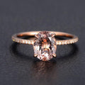 1.75 Carat 8X6mm Oval Cut Morganite And Diamond Moissanite Engagement Ring With 18K Rose Gold Plating O28178