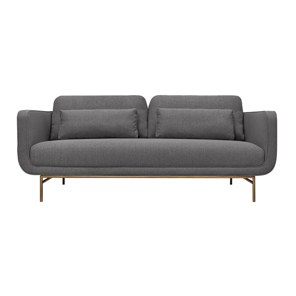77" Fabric & Metal Sofa in Gray A721