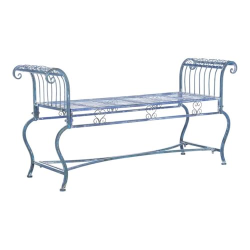 Antique White Outdoor Bench Q165384