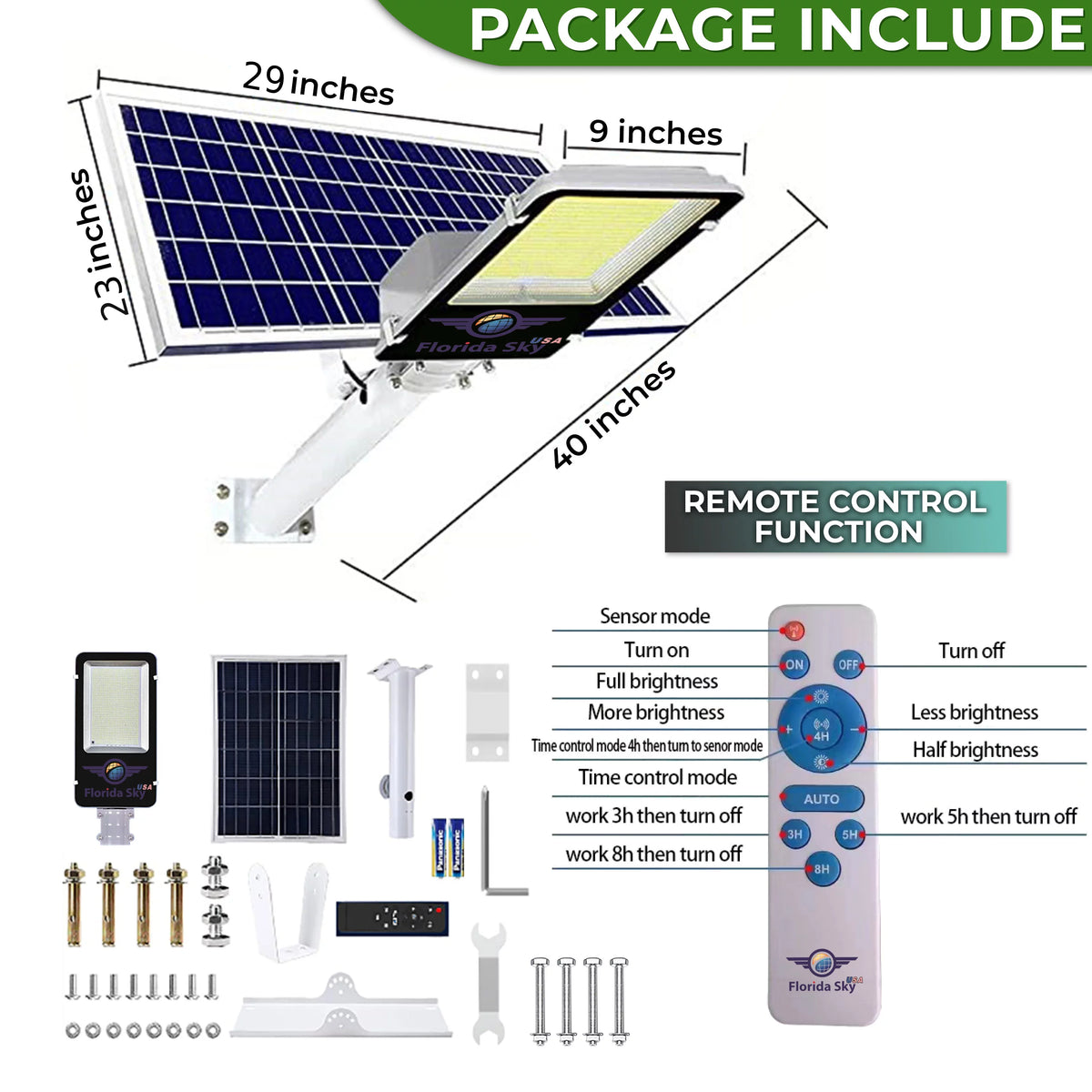3400 Watt Solar LED Street Light with Remote Y944