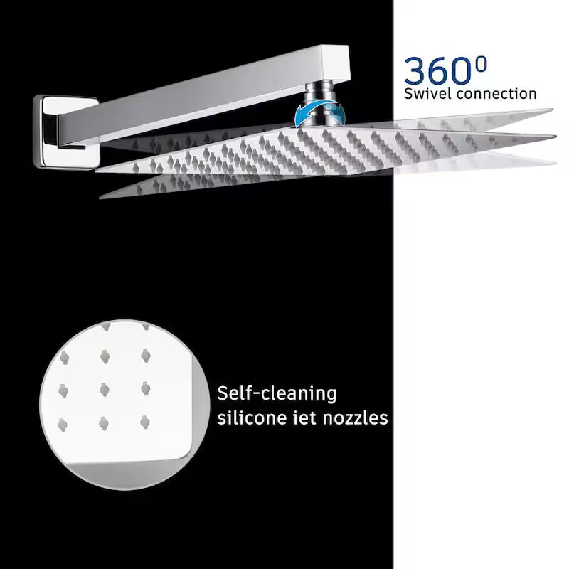 10 in. Wall Mount Dual Shower Heads with Hand Shower Faucet in Chrome G31768