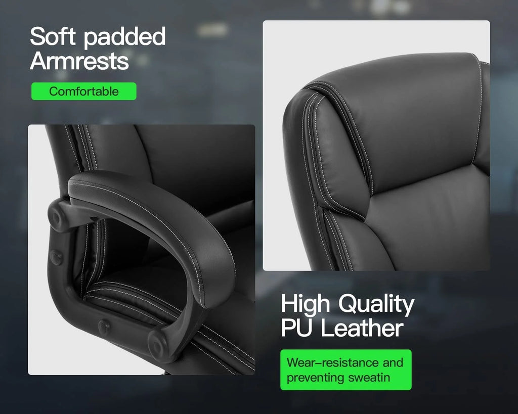 Black Manager's Chair with Lumbar Support & Swivel F11719