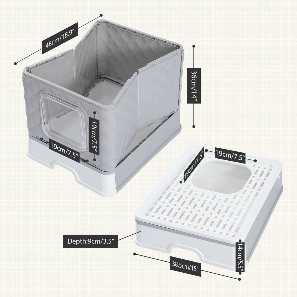 Enclosed 2 Ways Anti-splash Cat Litter Box N453437