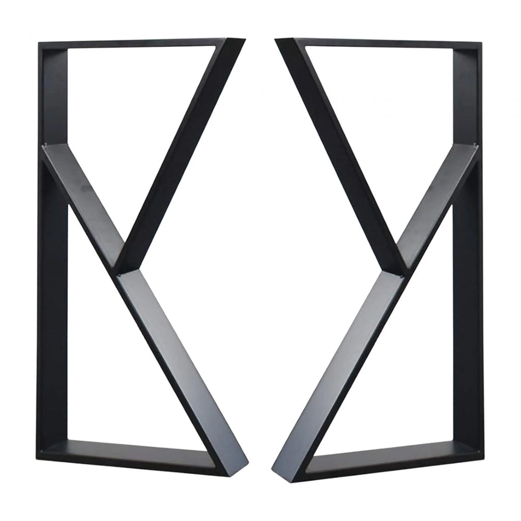 Black Metal Table Legs 2Pcs E95535