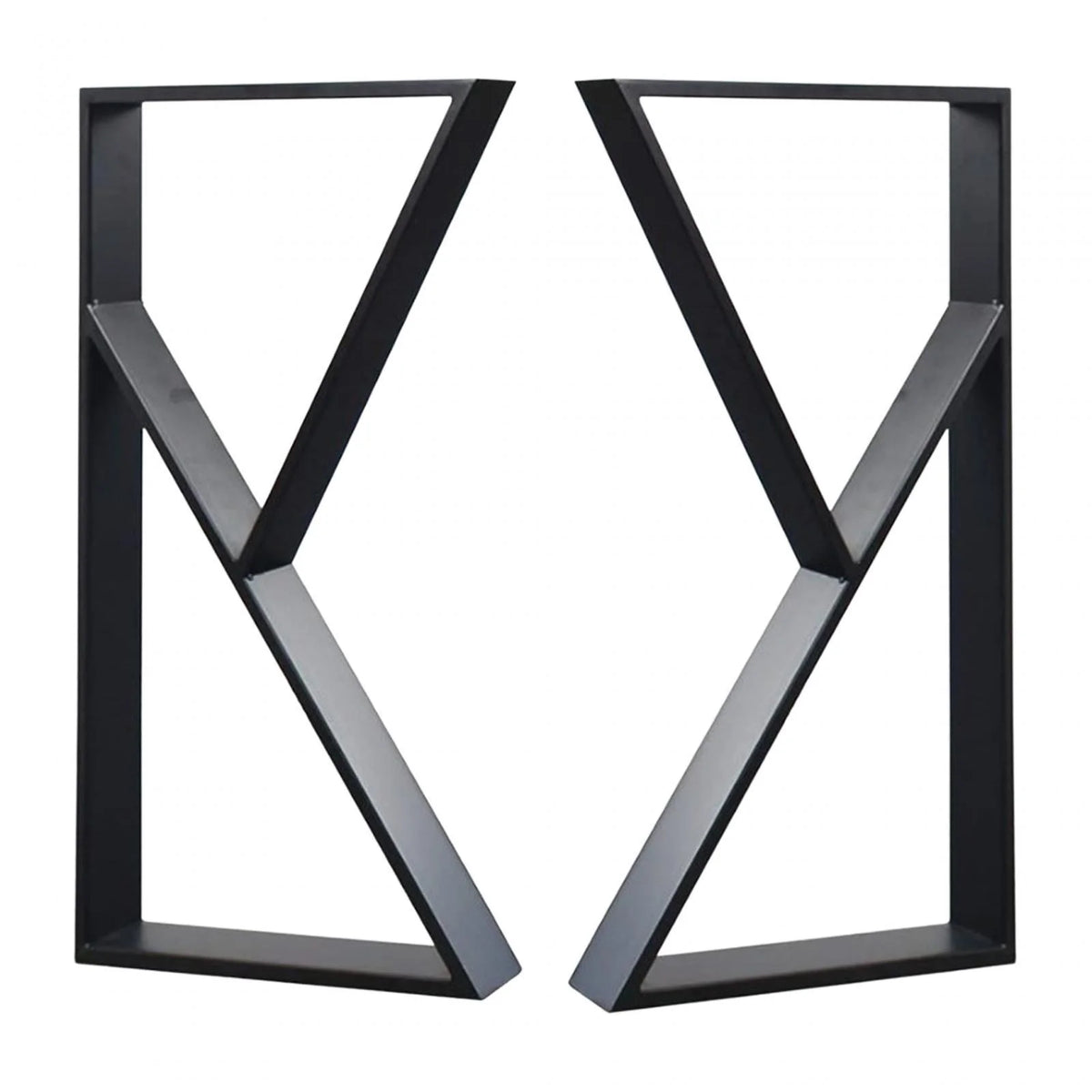 Black Metal Table Legs 2Pcs E95535