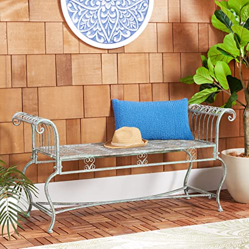 Antique White Outdoor Bench Q165384