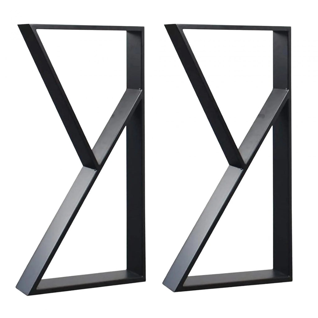 Black Metal Table Legs 2Pcs E95535