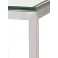 Patio Bar Table with Clear Tempered Glass Top and Silver Base O36482