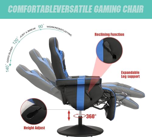 Reclining Gaming Chair with Footrest and Massage K46682